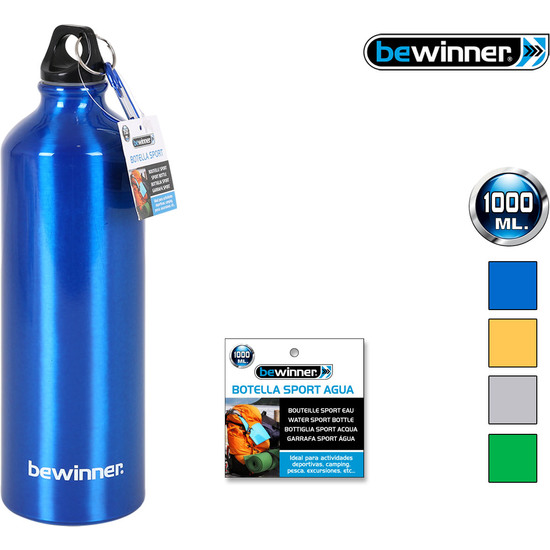 Comprar Botella Sport Agua Aluminio 1000ml Bewinner - Colores Surtidos