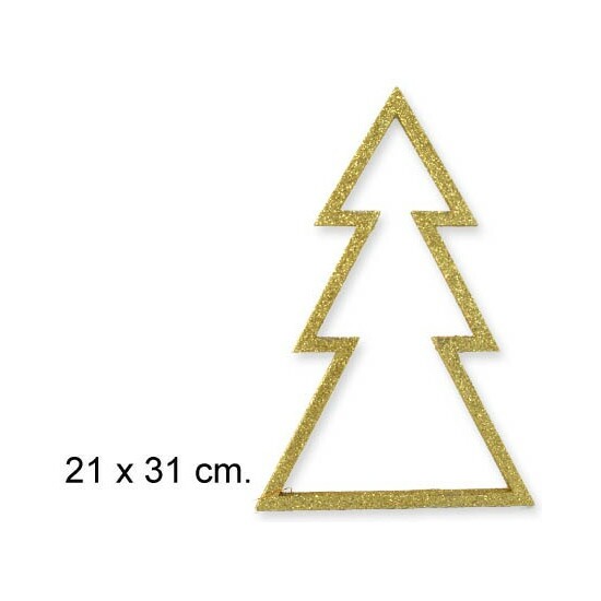 Comprar Arbol Navidad Madera Oro Brillante 21x31cm