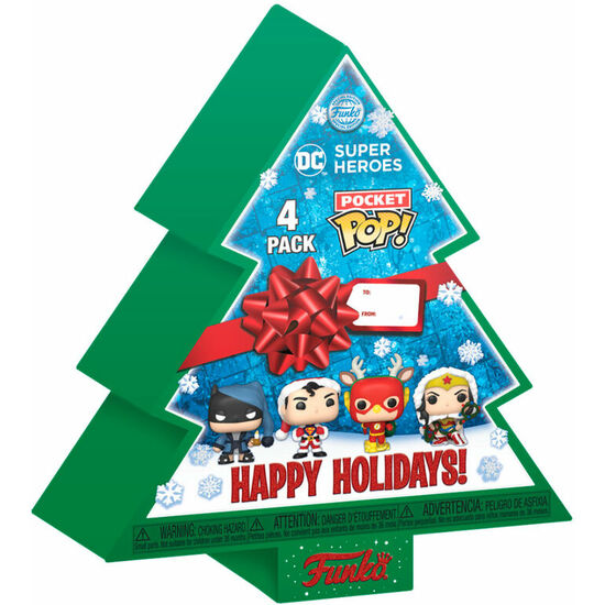 Comprar Arbol Con 4 Figuras Pocket Pop Dc Comics Happy Holidays