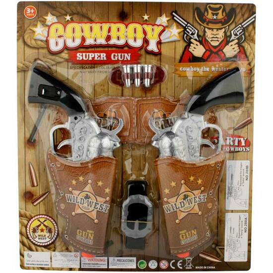 Set 2 Pistolas C/cartuchera Cowboy