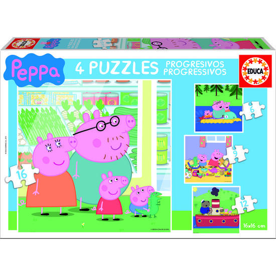 4 Puzzles Progresivos Peppa Pig