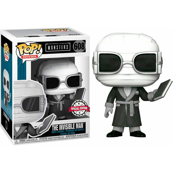 FIGURA POP UNIVERSAL MONSTERS INVISIBLE MAN BLACK AND WHITE EXCLUSIVE