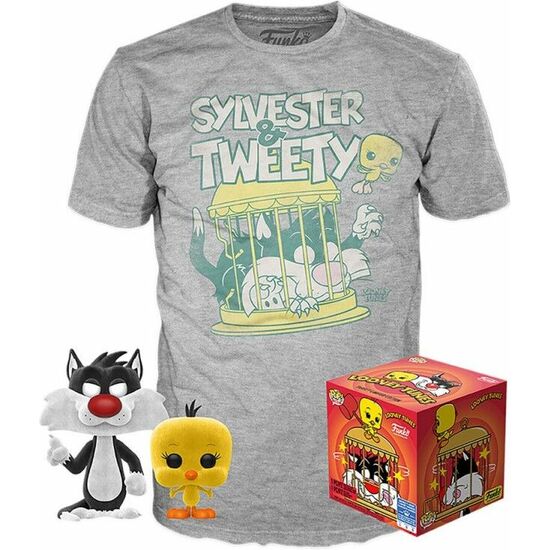 Comprar Set Figura Pop & Tee Looney Tunes Sylvestre And Tweety Flocked Exclusive