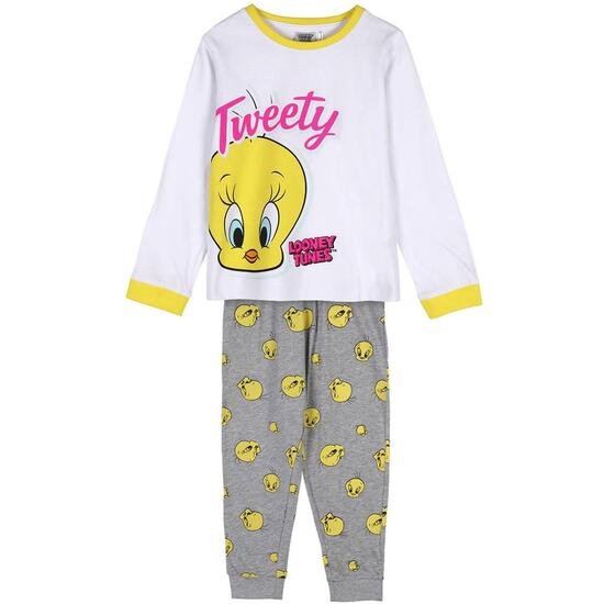 PIJAMA LARGO SINGLE JERSEY LOONEY TUNES PIOLIN BLANCO CERDA