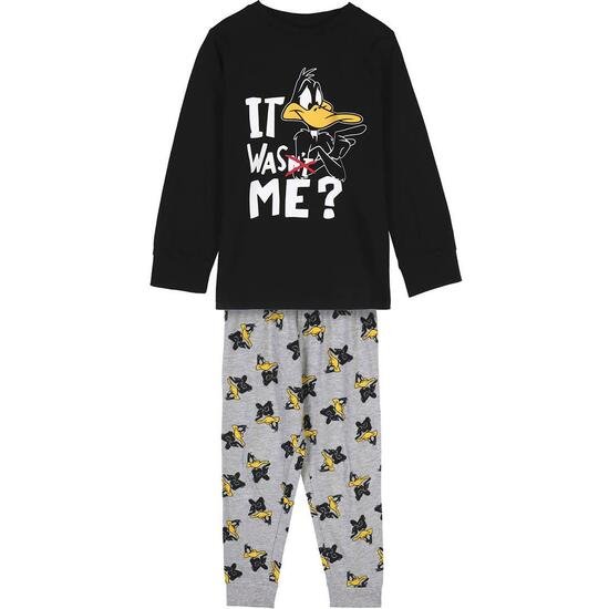 PIJAMA LARGO SINGLE JERSEY LOONEY TUNES NEGRO CERDA