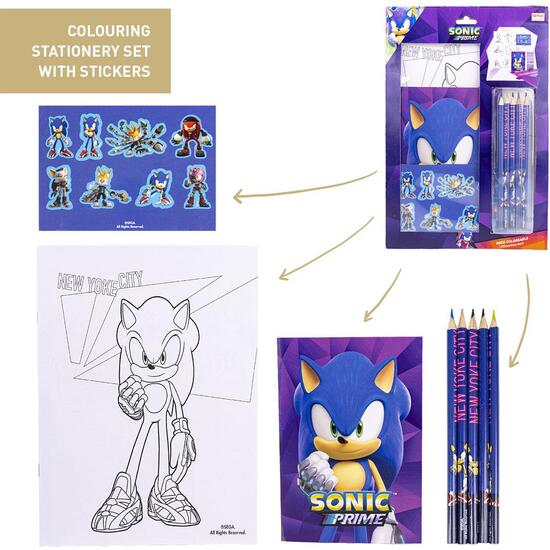 Comprar Set De Papelería Coloreable Sonic Prime Purple