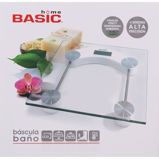 BASCULA BAÑO DIGITAL 150KG RECT. BASIC HOME