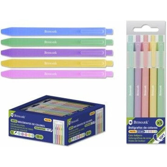 Comprar Pack 5 Boligrafos Soft Tinta Colores Pastel 0.7mm