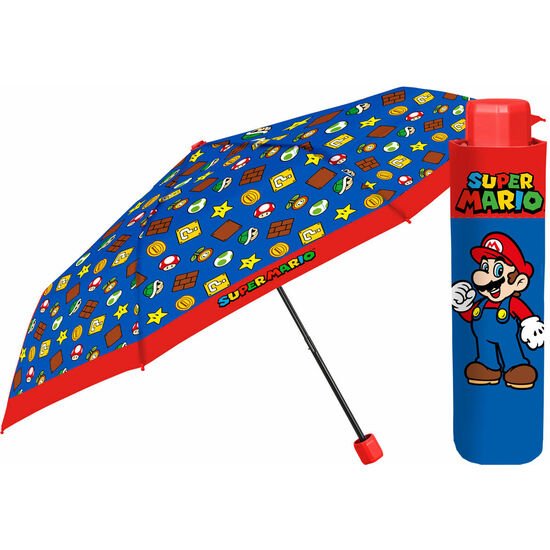 PARAGUAS PLEGABLE MANUAL SUPER MARIO BROS 50CM PERLETTI