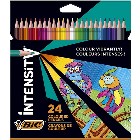 Estuche 24 Lápices Colores Bic Intensity