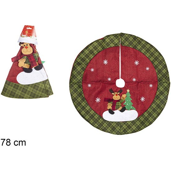 Comprar Manta Pie Arbol Navidad Decorado Ciervo Con Arbol Y Estrellas 78cm