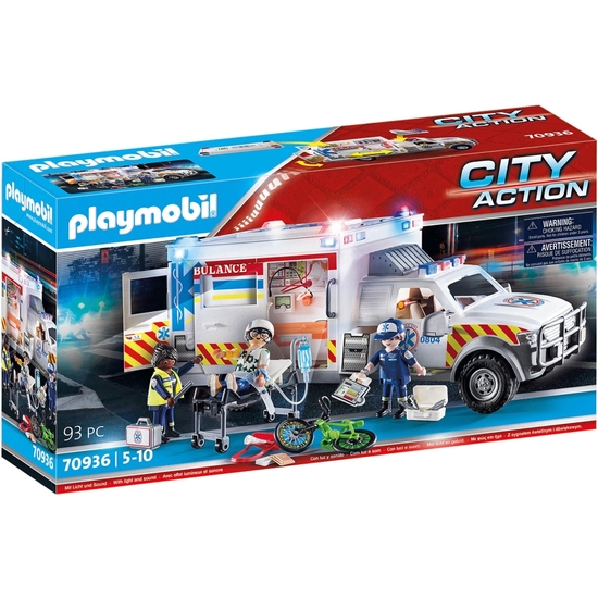 Playmobil Action Vehículo De Rescate Us Ambulance