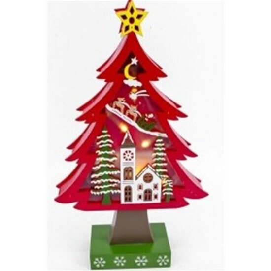 Comprar Arbol Navidad Rojo 6led 27x17 Cm