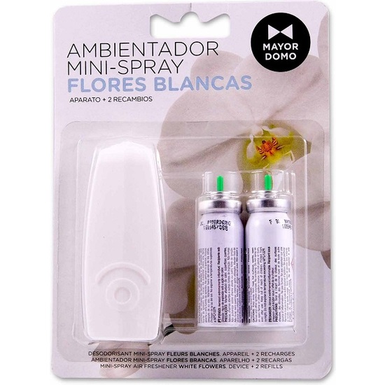 Ambientador Mini Spray Flores Blancas 2 Und + Aparato