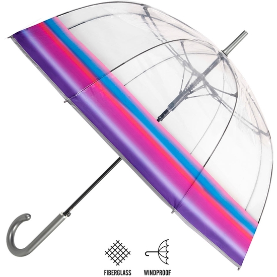 Paraguas Automático Campana Transparente Arco Iris 89 Cm