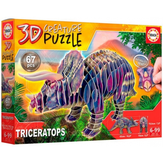 PUZZLE 3D TRICERATOPS EDUCA