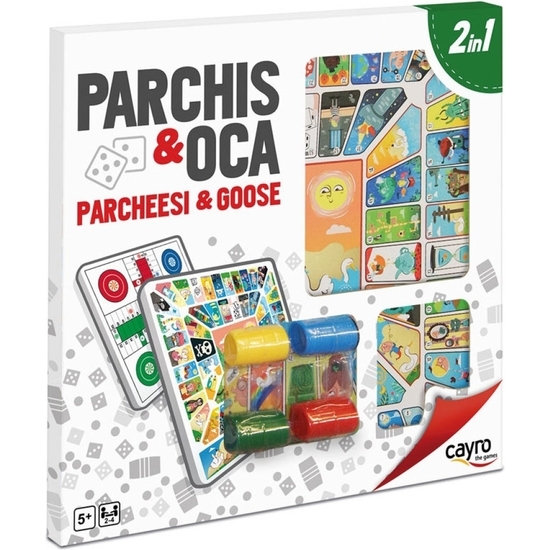 JUEGO PARCHÍS+OCA COMPLETO MADERA 40 CM