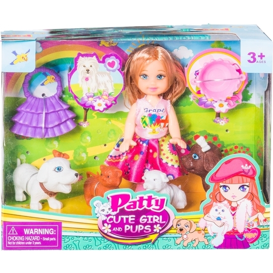 Mini Muñeca Patty 13 Cm Con Mascota 2 Modelos Surtidos