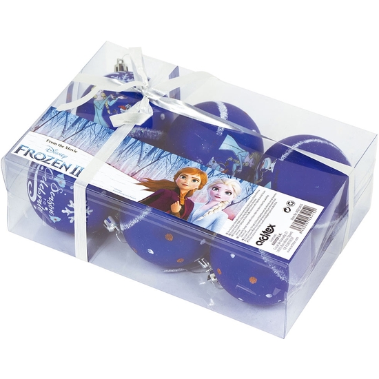 Frozen Pack 6 Bolas De Navidad 8 Cm Azul