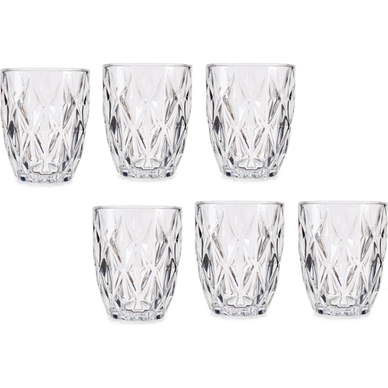 Set 6 Vasos Cristal Tallados 270 Ml 10x8