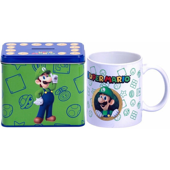 Comprar Set Taza + Hucha Luigi Super Mario Bros Nintendo