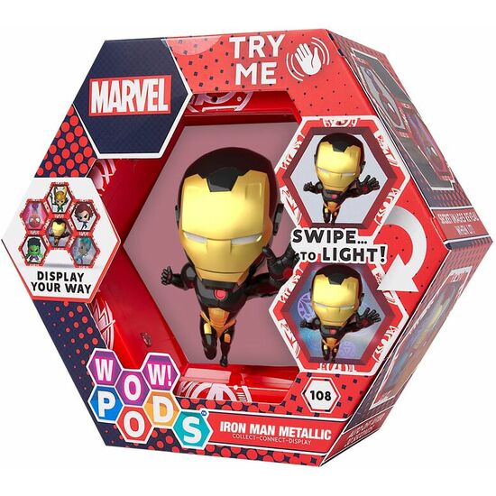 Figura Led Wow! Pod Iron Man Gold Metallic Marvel
