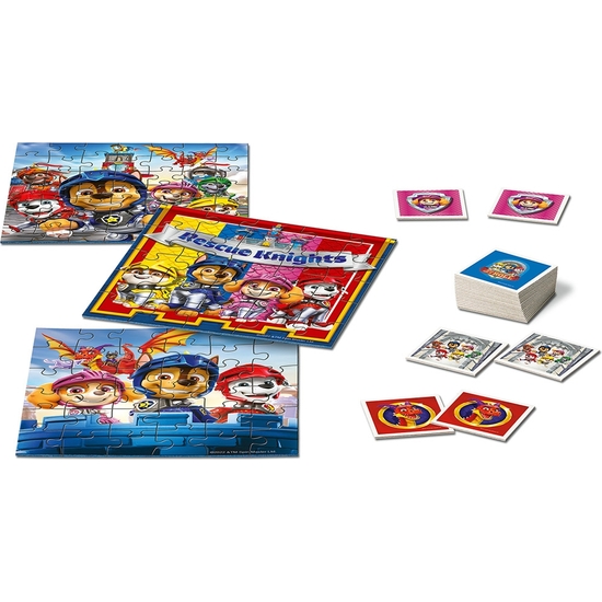 PATRULLA CANINA PACK MEMORY Y PUZZLE TRIPLE