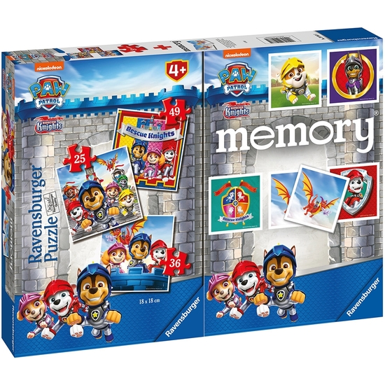 PATRULLA CANINA PACK MEMORY Y PUZZLE TRIPLE