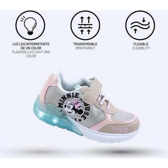 DEPORTIVA SUELA TPR CON LUCES MINNIE BEIGE