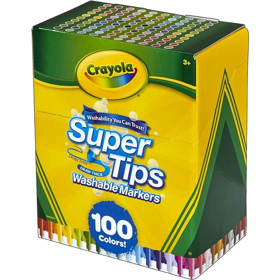Comprar Crayola Pack 100 Rotuladores Súper Puntas Cónicas Lavables