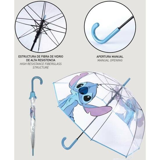 PARAGUAS MANUAL POE ADULTO STITCH BLUE