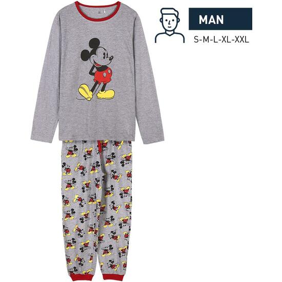 Comprar Pijama Largo Single Jersey Mickey Gray