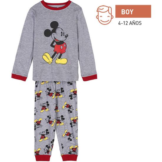 Comprar Pijama Largo Single Jersey Mickey Gray