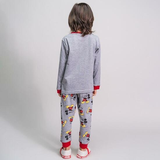 PIJAMA LARGO SINGLE JERSEY MICKEY GRAY