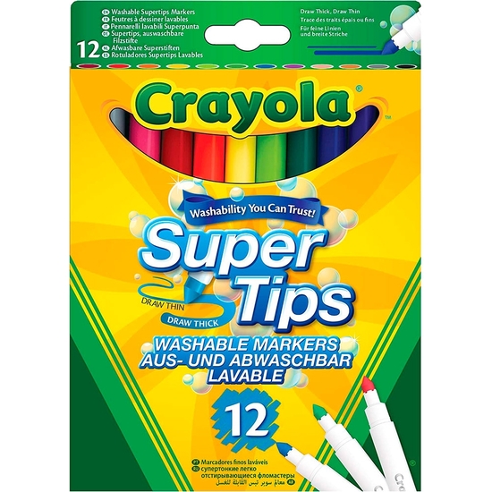 Comprar Crayola Estuche 12 Rotuladores Súper Punta Lavables