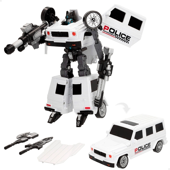 TRANSFORMABLE ROBOT - COCHE POLICÍA