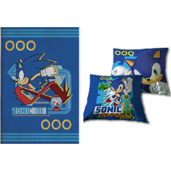 Set Manta Polar + Cojin Sonic The Hedgehog
