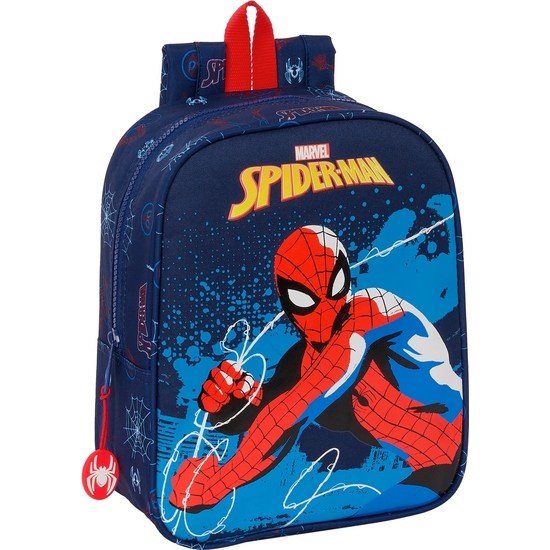 Mochila Guarderia Adapt.carro Spider-man Neon