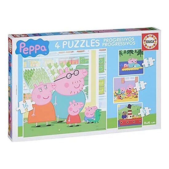 Comprar 4 Puzzles De 6 A 16 Piezas Peppa Pig Cosy Corner