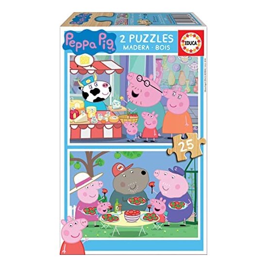 Comprar 2 Puzzles De Madera De 25 Piezas Peppa Pig Cosy Corner
