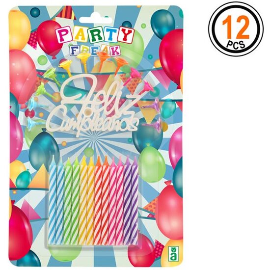 Vela Multicolor Feliz Cumpleaños 16x24x1.50cm