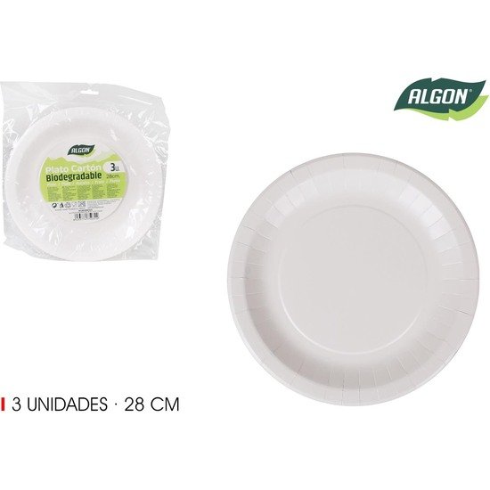 SET-3 PLATO CARTON RED.L/SOJA 28CM ALGON ALGON