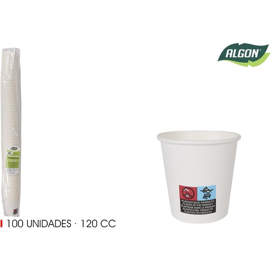 Comprar Set-100 Vaso Blanco Carton 120cc Algon