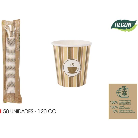 Comprar Set-50 Vaso Carton Cafe 120cc Algon