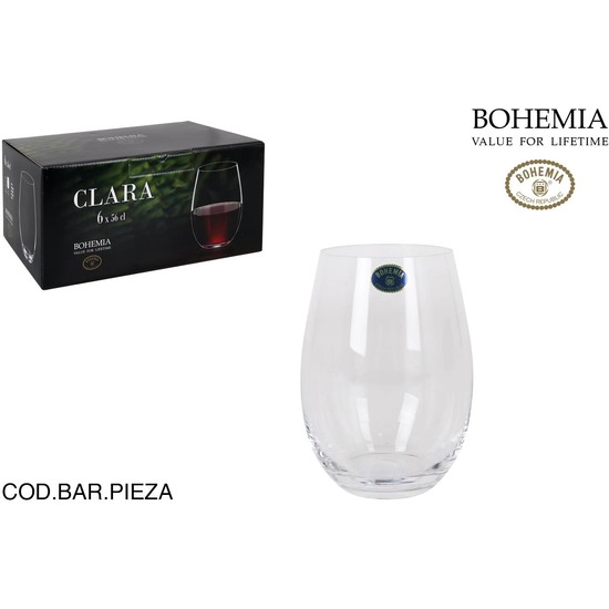Comprar Set 6 Vasos Cristal Bohemia 560cc Clara
