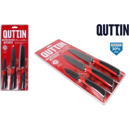 SET CUCHILLOS CERAMICOS QUTTIN BLACK EDI QUTTIN