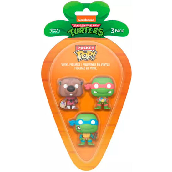 Comprar Blister 3 Figuras Carrot Pocket Pop Tortugas Ninja Splinter Leonardo Raphael