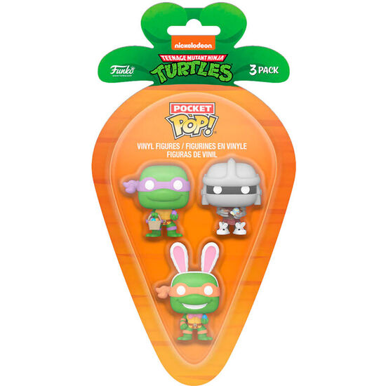 Comprar Blister 3 Figuras Carrot Pocket Pop Tortugas Ninja Donatello Shredder Michelangelo