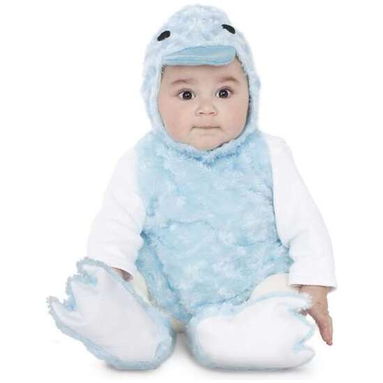 Disfraz Bebé Patito Peluche Azul (vestido, Gorro, Cola Y Patucos) Talla 7-12 Meses