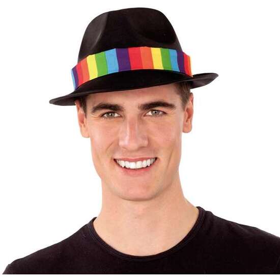 Comprar Sombrero Ganster Negro Rainbow